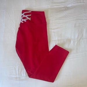 Red Fabletics Powerhold Kessler Leggings